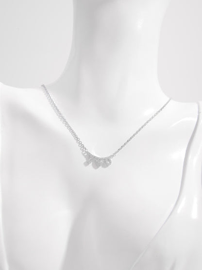 925 Sterling Silver Inlaid Zircon Letter Heart Necklace - AppealingDiamond.com