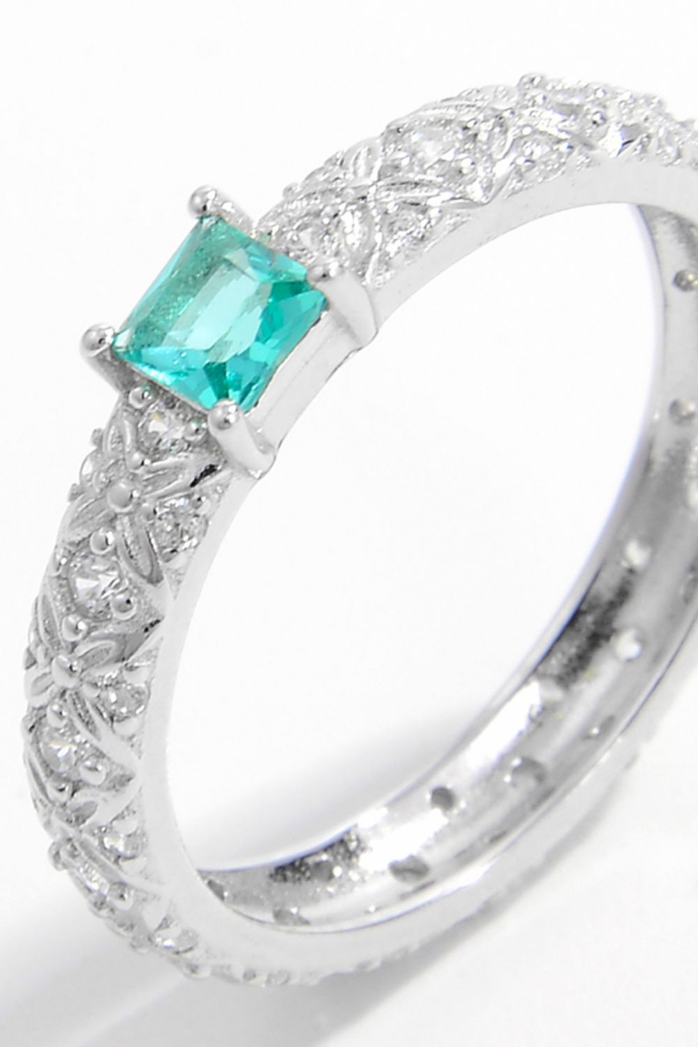 925 Sterling Silver Square Zircon Ring - AppealingDiamond.com