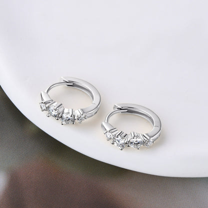 925 Sterling Silver Moissanite Huggie Earrings - AppealingDiamond.com