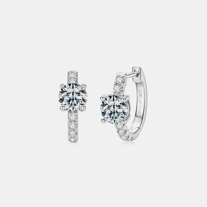 2.36 Carat Moissanite Zircon 925 Sterling Silver Hoop Earrings - AppealingDiamond.com