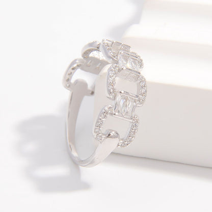 925 Sterling Silver Zircon Cutout Ring - AppealingDiamond.com