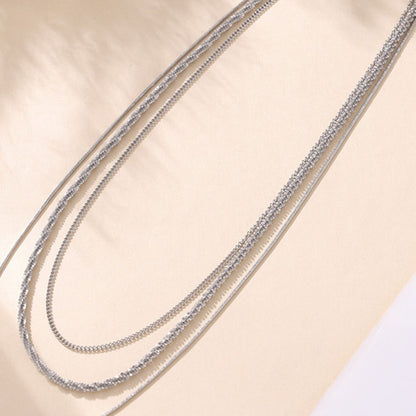 Titanium Steel Three-Layered Necklace