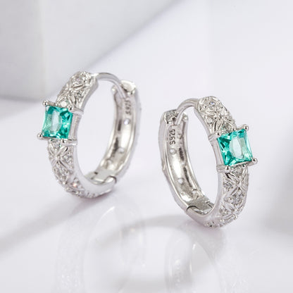 925 Sterling Silver Inlaid Zircon Earrings - AppealingDiamond.com