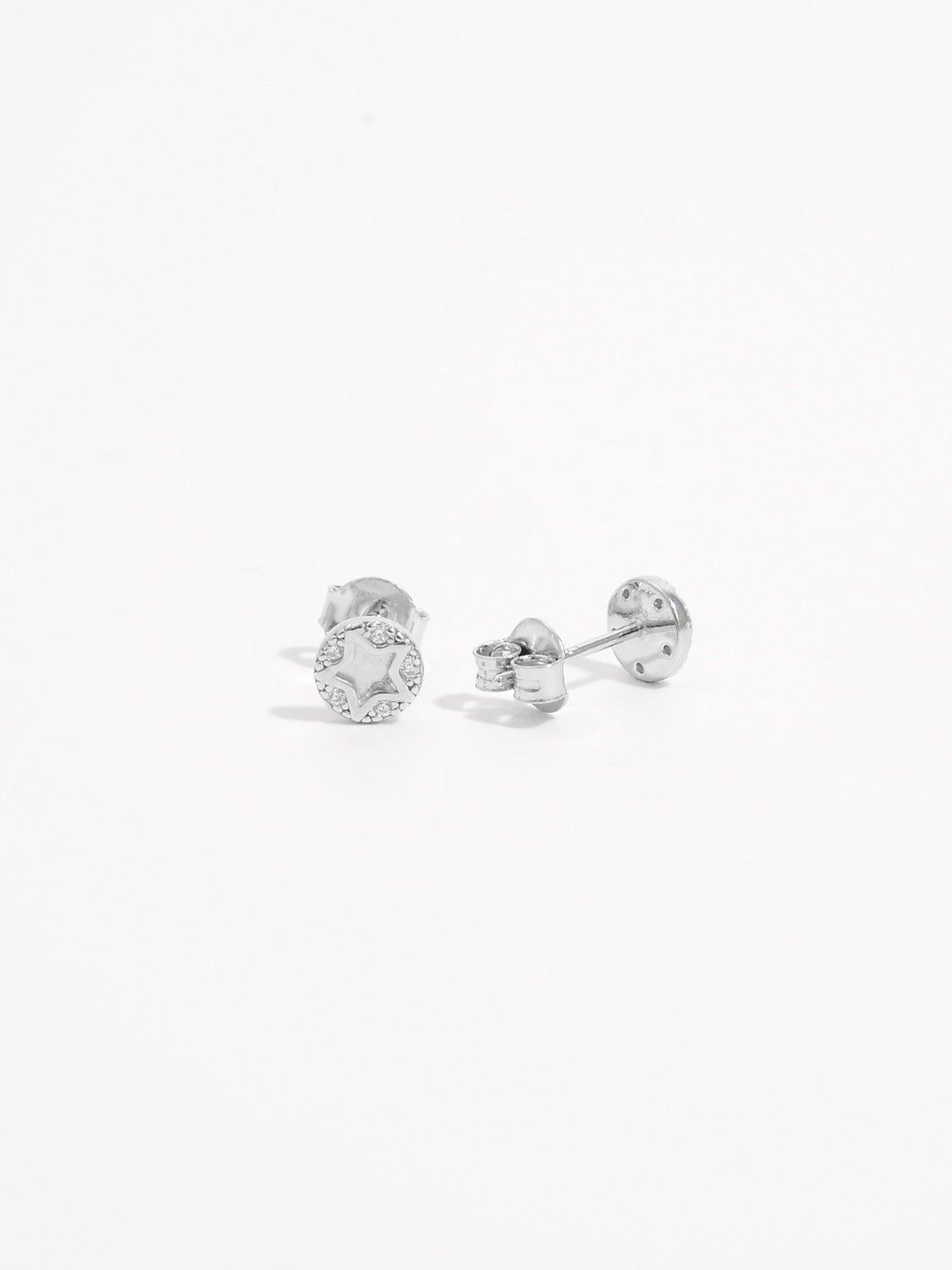 925 Sterling Silver Zircon Star Stud Earrings - AppealingDiamond.com