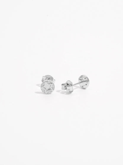 925 Sterling Silver Zircon Star Stud Earrings - AppealingDiamond.com