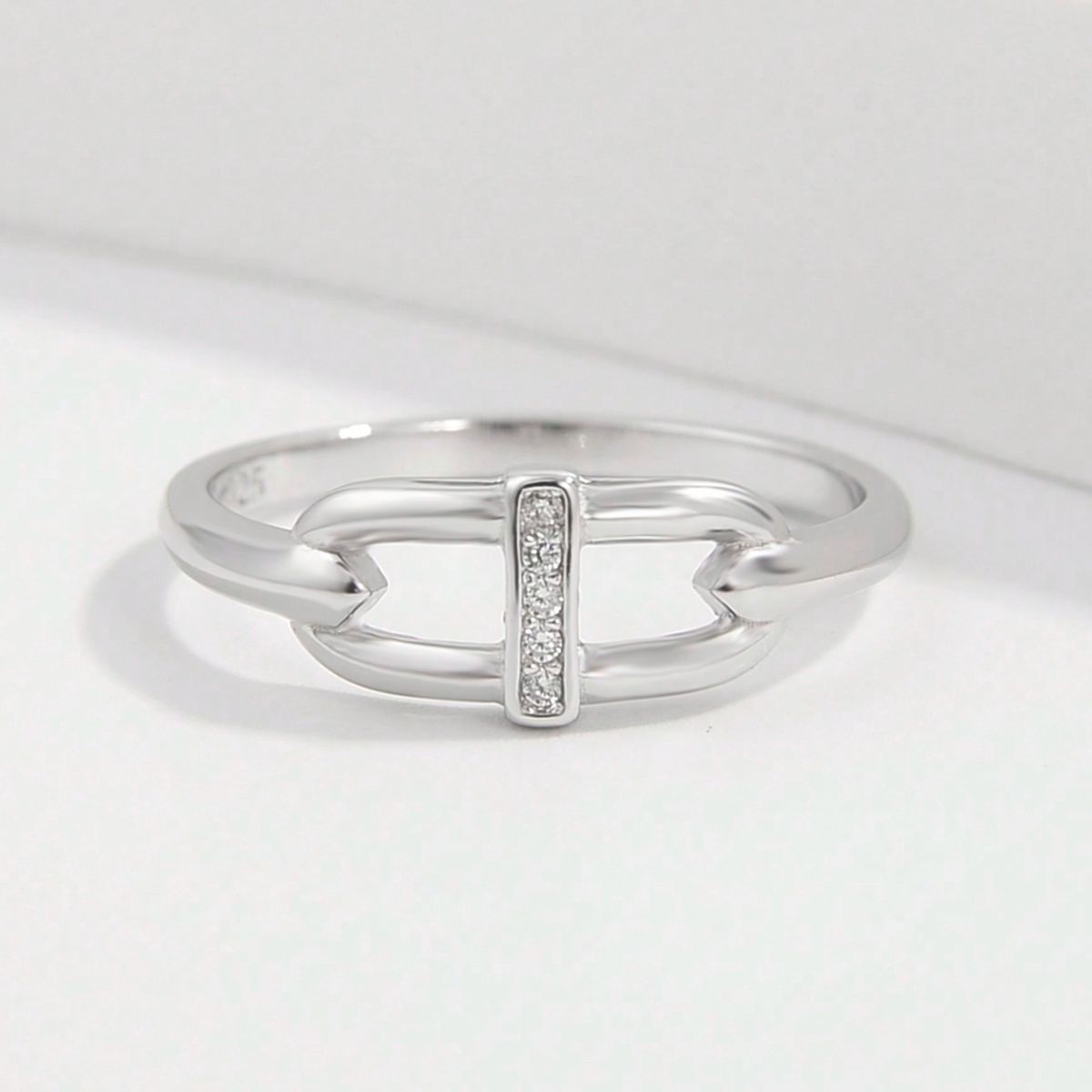 925 Sterling Silver Inlaid Zircon Ring - AppealingDiamond.com