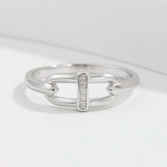 925 Sterling Silver Inlaid Zircon Ring - AppealingDiamond.com