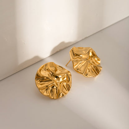 18K Gold-Plated Stud Earrings - AppealingDiamond.com