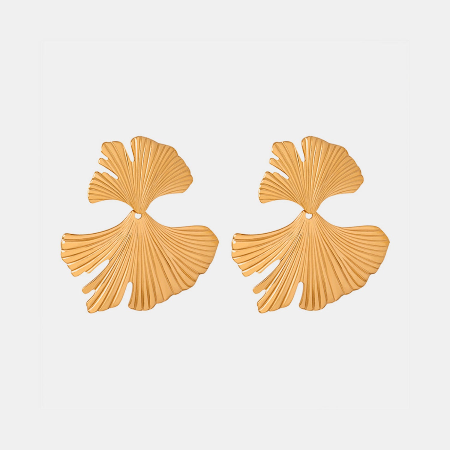 Ginkgo Biloba Design Stud Earrings - AppealingDiamond.com