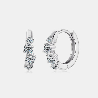 925 Sterling Silver Moissanite Huggie Earrings - AppealingDiamond.com