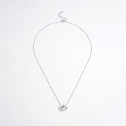 925 Sterling Silver Inlaid Zircon Heart Necklace