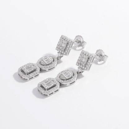 925 Sterling Silver Inlaid Zircon Earrings - AppealingDiamond.com