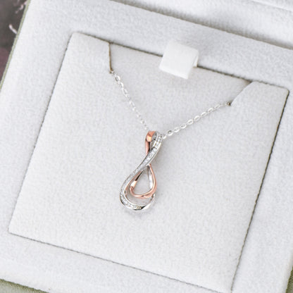 925 Sterling Silver Inlaid Moissanite Infinity Pendant Necklace - AppealingDiamond.com