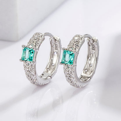 925 Sterling Silver Inlaid Zircon Earrings - AppealingDiamond.com