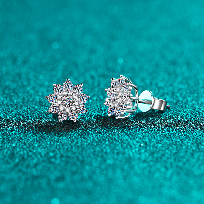 925 Sterling Silver Moissanite Zircon Stud Earrings - AppealingDiamond.com