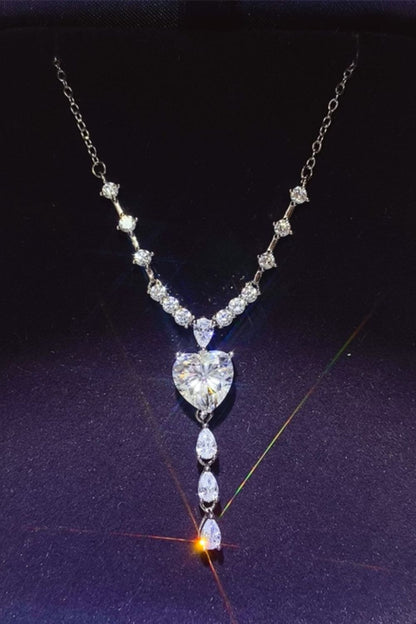 3 Carat Moissanite 925 Sterling Silver Drop Necklace - AppealingDiamond.com