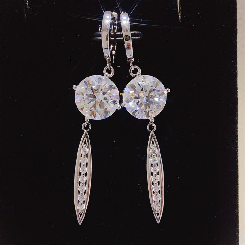 10 Carat Moissanite 925 Sterling Silver Earrings - AppealingDiamond.com