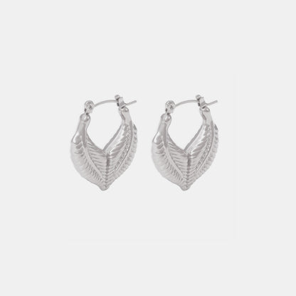 Titanium Steel Leaf Shape Earrings - AppealingDiamond.com