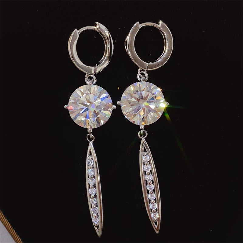 10 Carat Moissanite 925 Sterling Silver Earrings - AppealingDiamond.com