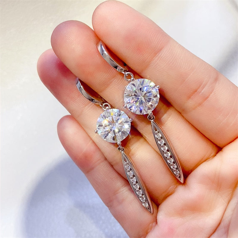 10 Carat Moissanite 925 Sterling Silver Earrings - AppealingDiamond.com