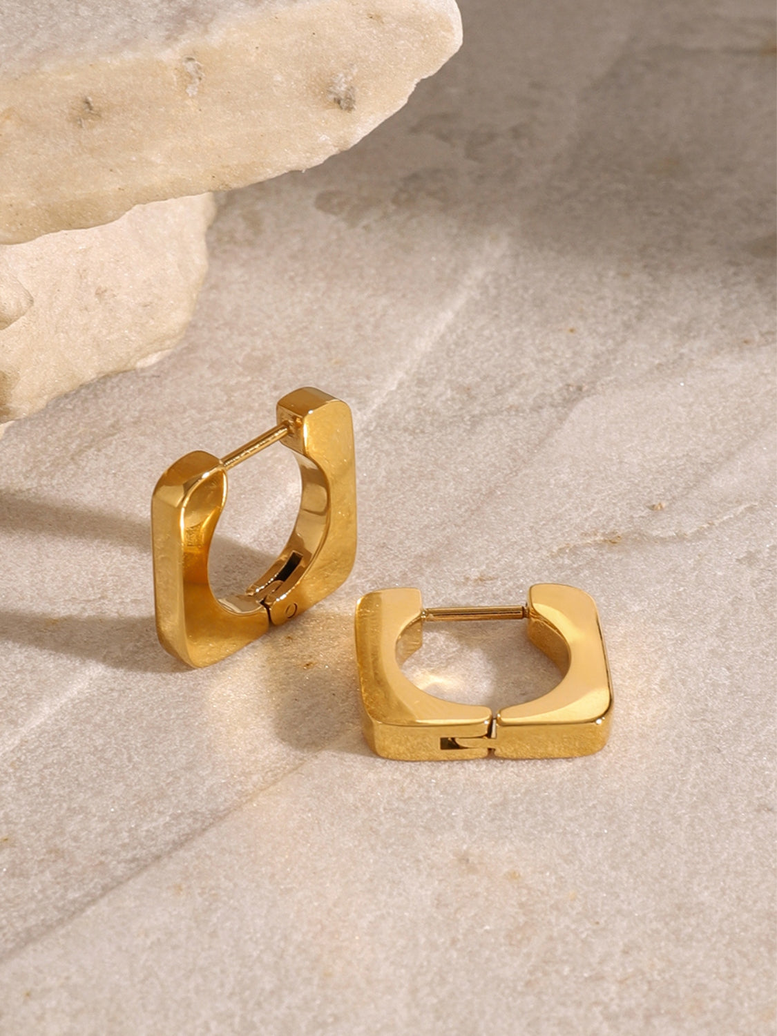 18K Gold-Plated Stainless Steel Square Earrings - AppealingDiamond.com