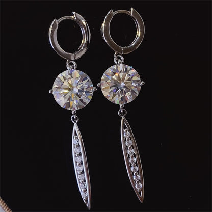 10 Carat Moissanite 925 Sterling Silver Earrings - AppealingDiamond.com