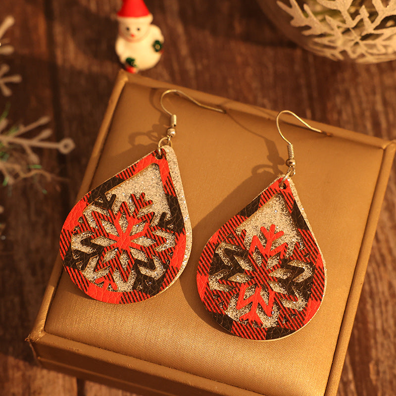 PU Leather Teardrop Shape Earrings - AppealingDiamond.com