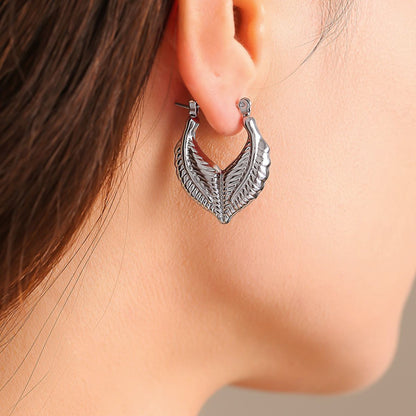 Titanium Steel Leaf Shape Earrings - AppealingDiamond.com