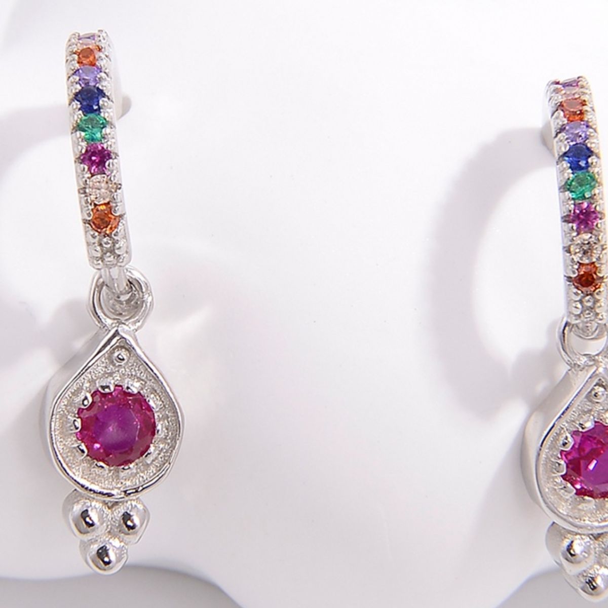 925 Sterling Silver Inlaid Zircon Earrings - AppealingDiamond.com