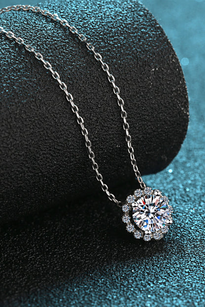 Flower-Shaped Moissanite Pendant Necklace