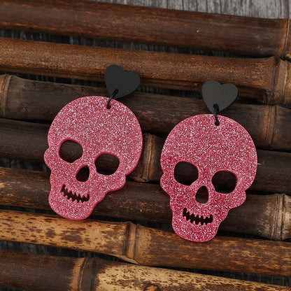 Acrylic Skeleton & Heart Earrings - AppealingDiamond.com