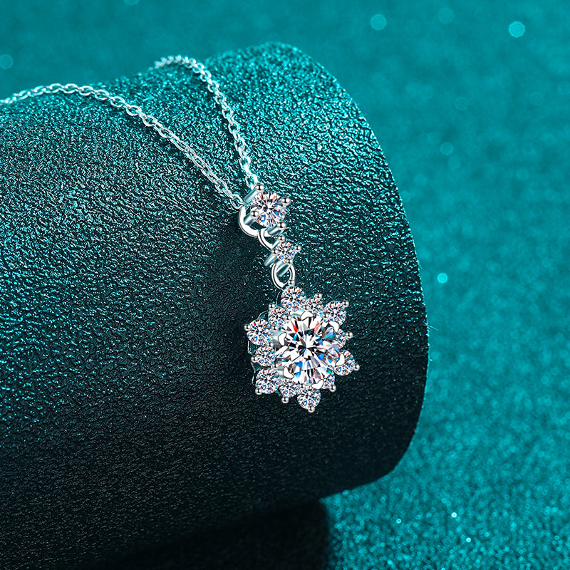 1 Carat Moissanite Zircon 925 Sterling Silver Necklace - AppealingDiamond.com