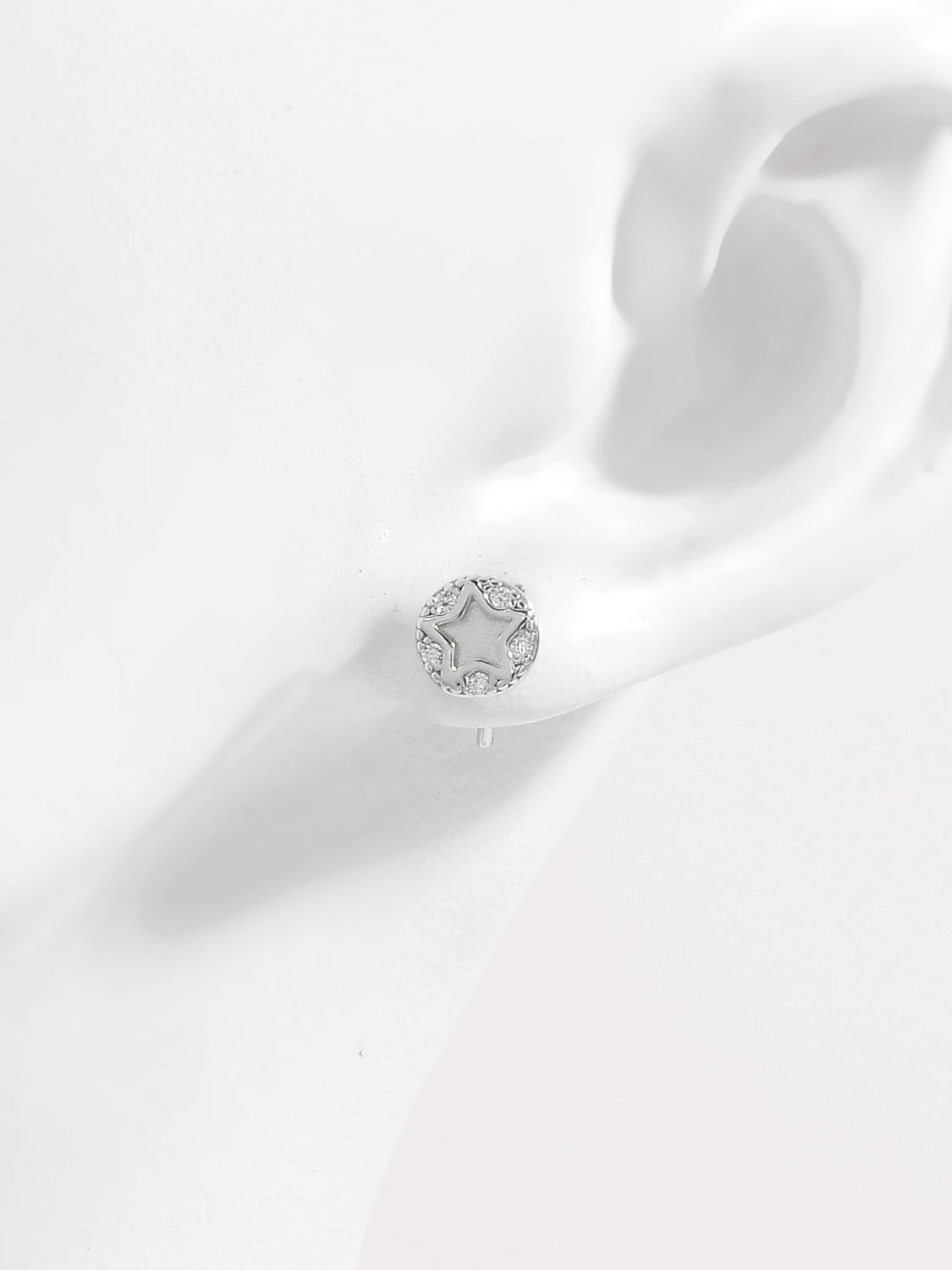 925 Sterling Silver Zircon Star Stud Earrings - AppealingDiamond.com