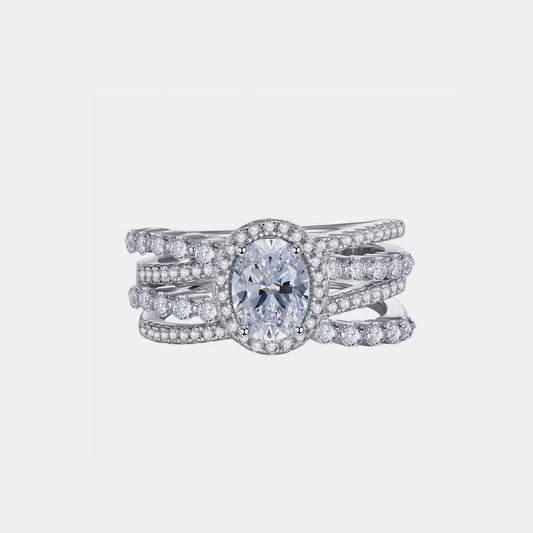 3 Carat Moissanite 925 Sterling Silver Layered Ring - AppealingDiamond.com