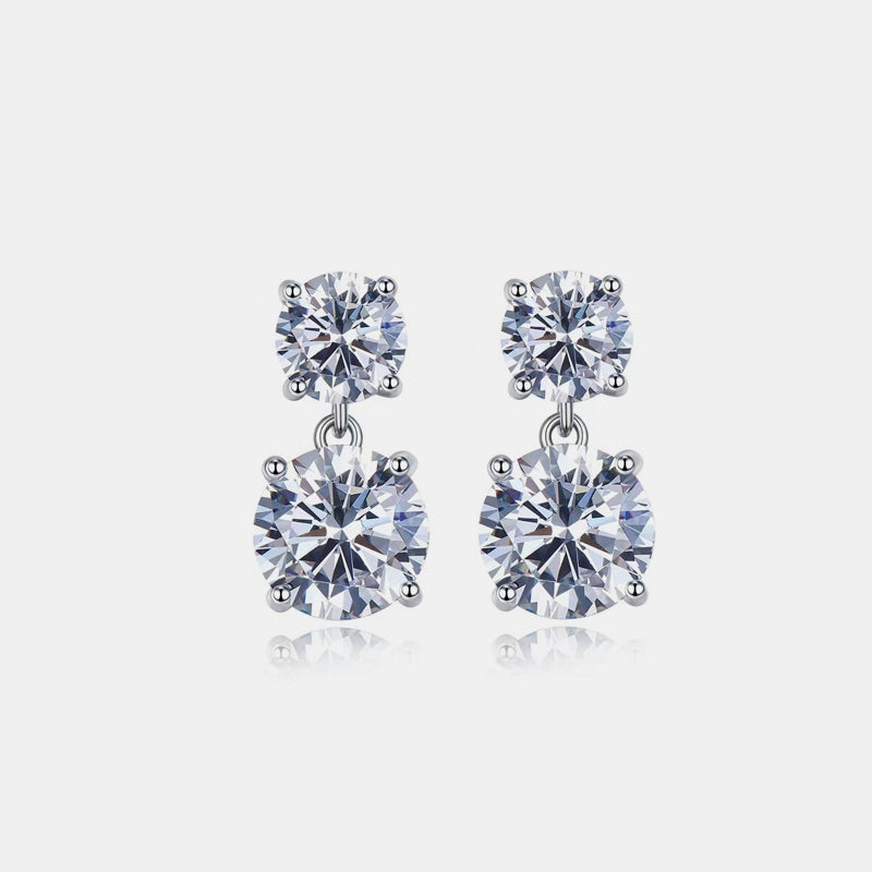 10 Carat Moissanite 925 Sterling Silver Earrings - AppealingDiamond.com