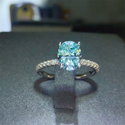 2 Carat Moissanite Zircon 925 Sterling Silver Ring - AppealingDiamond.com