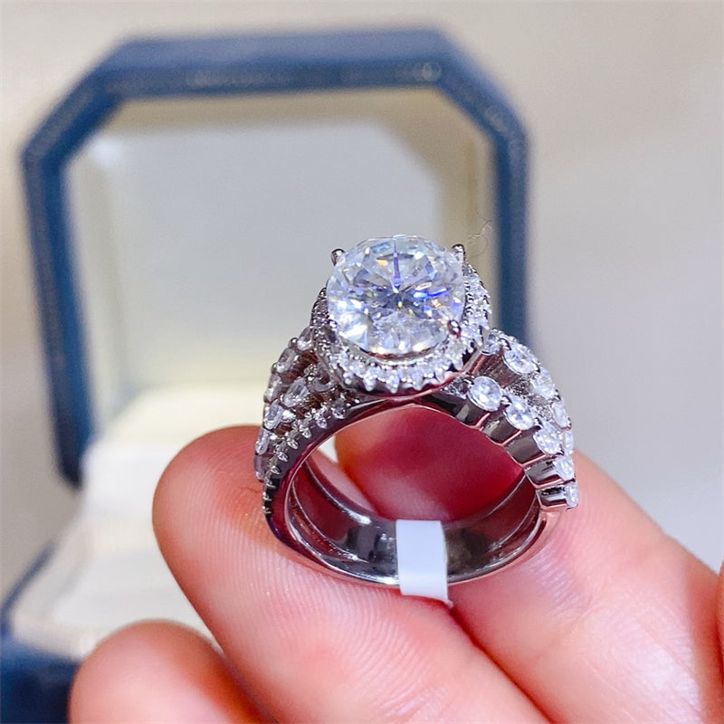 3 Carat Moissanite 925 Sterling Silver Layered Ring - AppealingDiamond.com