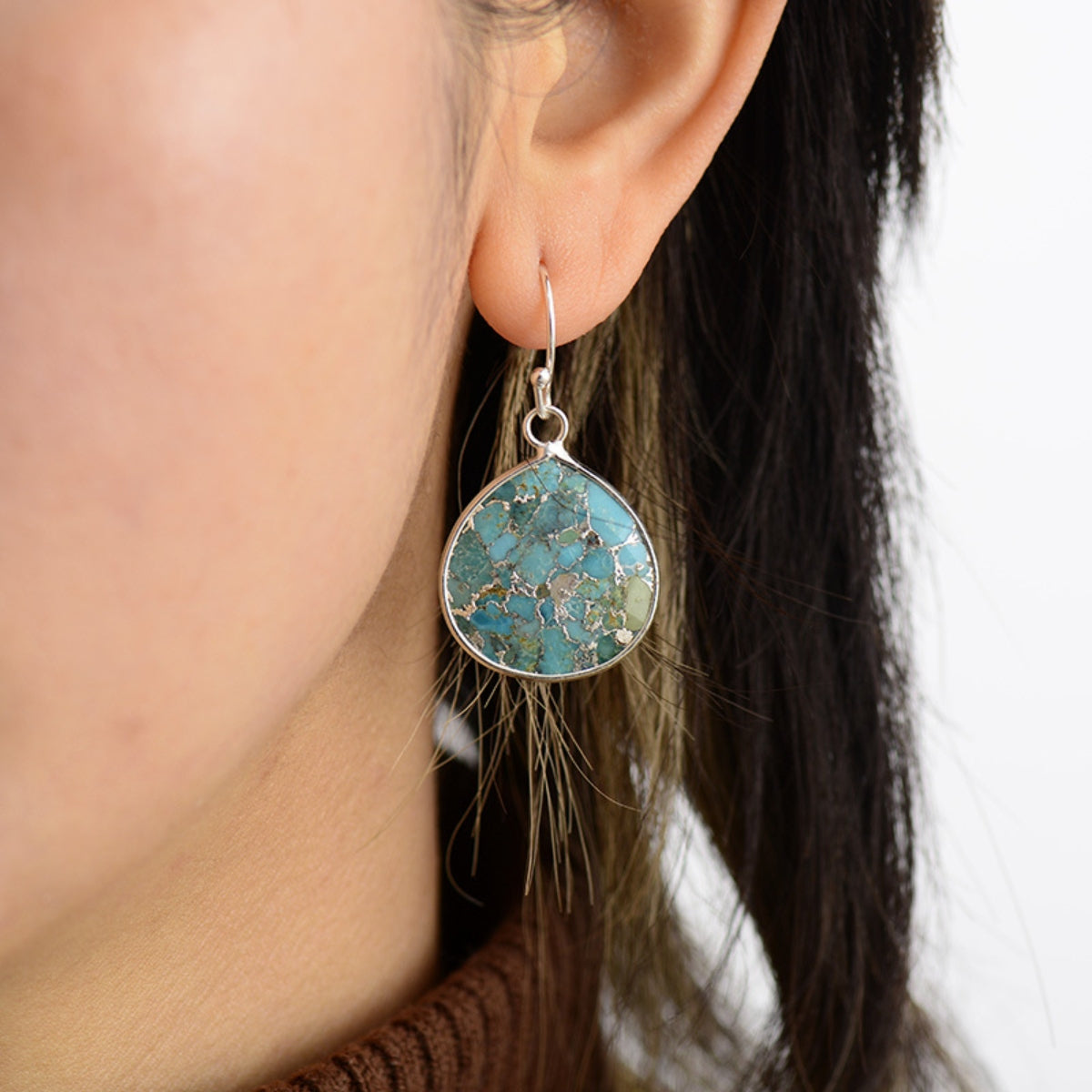 Natural Stone Teardrop Earrings - AppealingDiamond.com