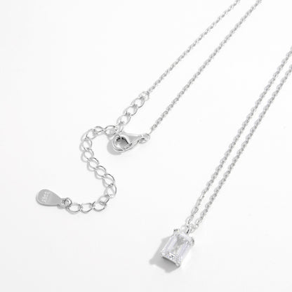 925 Sterling Silver Zircon Pendant Necklace - AppealingDiamond.com