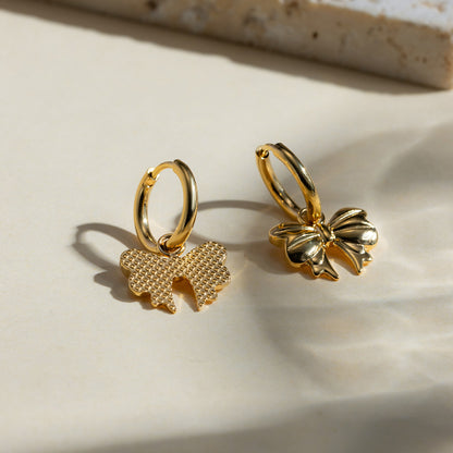 18K Gold-Plated Bow Earrings - AppealingDiamond.com