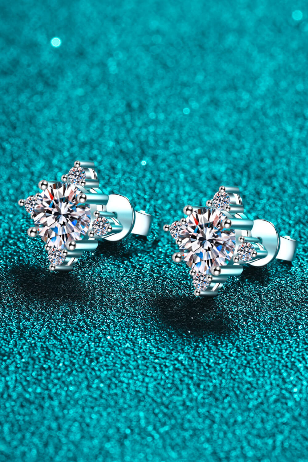 Four Leaf Clover 2 Carat Moissanite Stud Earrings