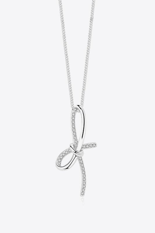 Zircon Bow Pendant Necklace