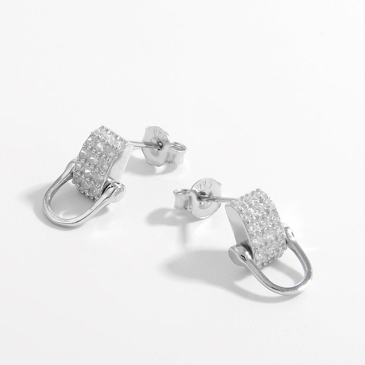 925 Sterling Silver Inlaid Zircon Earrings - AppealingDiamond.com