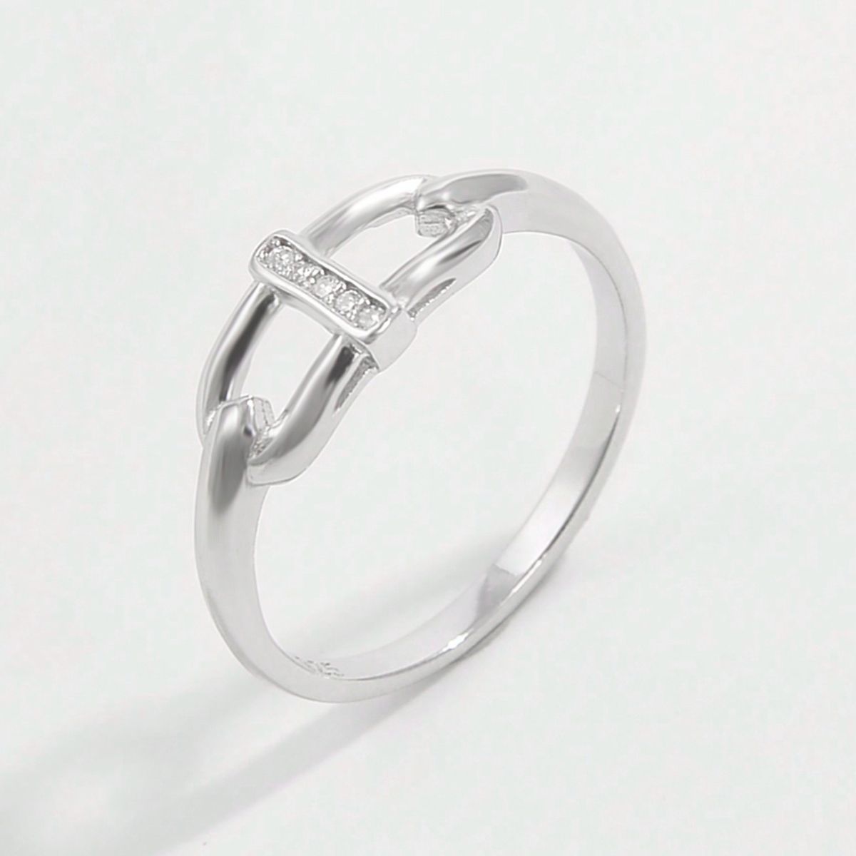 925 Sterling Silver Inlaid Zircon Ring - AppealingDiamond.com