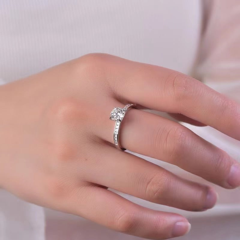 2 Carat Moissanite Zircon 925 Sterling Silver Ring - AppealingDiamond.com