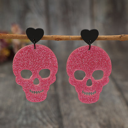 Acrylic Skeleton & Heart Earrings - AppealingDiamond.com