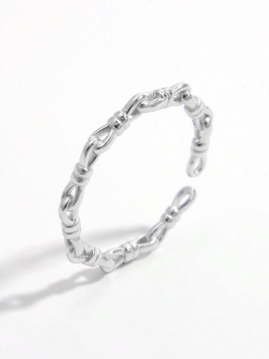 925 Sterling Silver Knot Shape Open Ring - AppealingDiamond.com